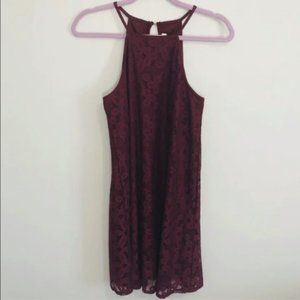 Love Fire sleeveless lace plum dress M love